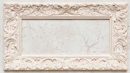 Elegant Vintage Photo Frame Texture: Ornate Details on a Pristine Background with Gentle Overhead Lighting