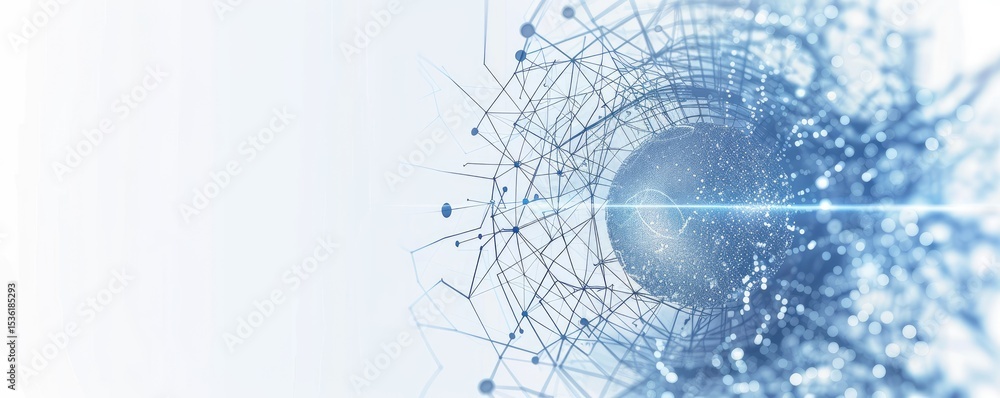 Fototapete abstract technology background with blue and white colors, vector illustration of a futuristic digit