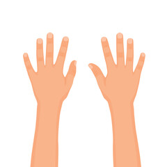 Little child hands isolated on white background