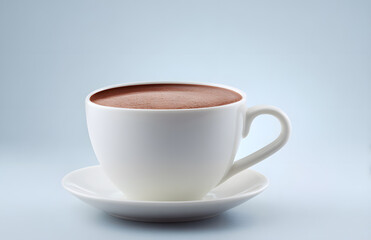 Obraz premium Close-Up of Hot Chocolate in a White Mug Isolated On White
