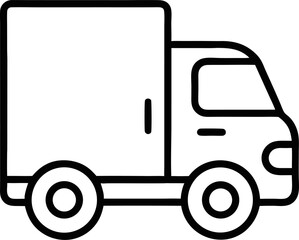 delivery truck side view outline icon