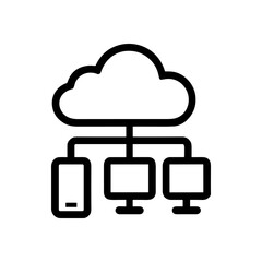 Cloudconnected device network illustration. Icon symbol illustration