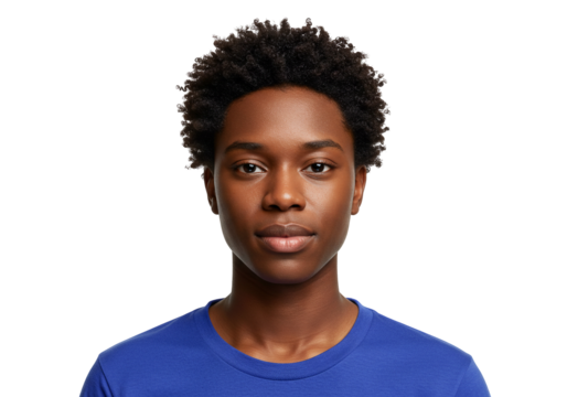 Elegant portrait of a young African American person close up