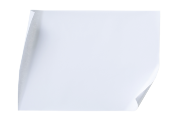 White paper poster template isolated on transparent background