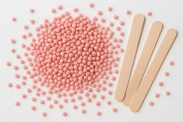 Pink Wax Beads and Sticks: Professional Hair Removal Spa Tools and Supplies