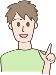 指差しポーズの人