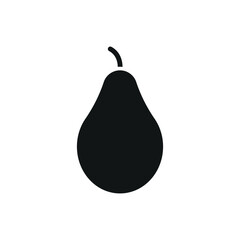 Bold glyph pear icon for healthy lifestyle, diet visuals, and food design.