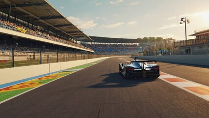 High-speed racing event circuit track motorsport daytime dynamic angle performance concepts