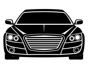 Luxury Car Front View silhouette vector illustration