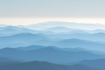 Misty blue mountain range layers beauty