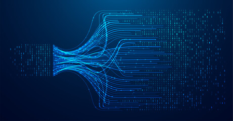 Abstract infographics visualization. Big data code representation. Futuristic network or business analytics. Graphic concept for your design.
