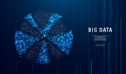 Abstract infographics visualization. Big data code representation. Futuristic network or business analytics. Graphic concept for your design.