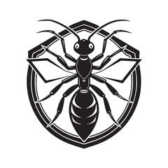 Ant silhouette vector sticker logo illustration
