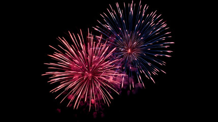 fireworks in the night sky,  July 4th, holiday background 