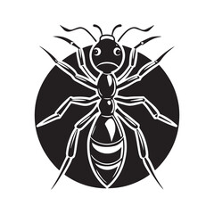 Fototapeta premium Ant silhouette vector sticker logo illustration