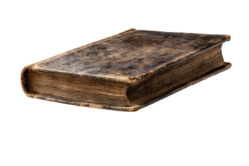 A book with a brown cover and a white background