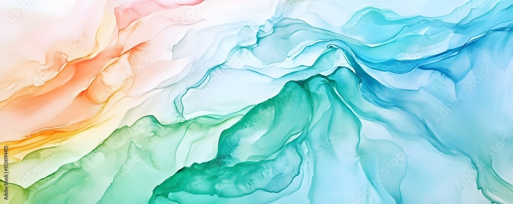Poster a vibrant and abstract representation of fluid colors swirling together, showcasing a harmonious ble