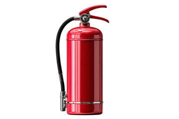 Obraz premium A red fire hydrant with a black hose