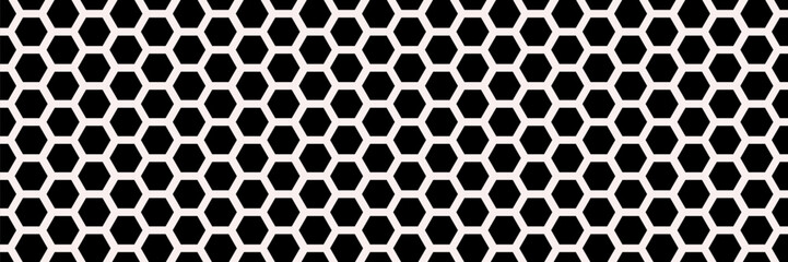 black white hexagonal seamless pattern.football pattern.