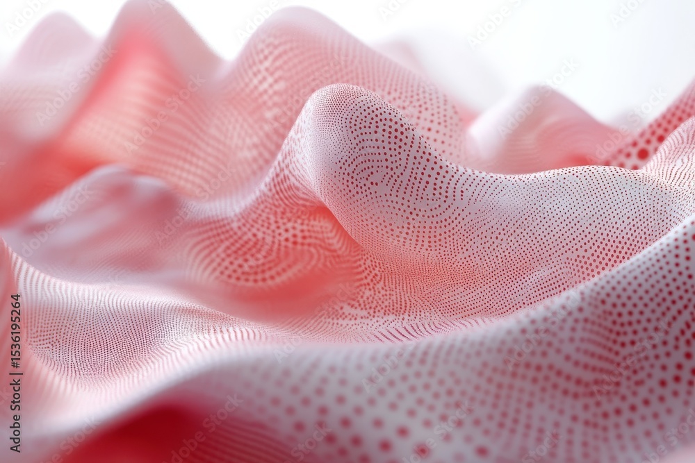 Aufkleber abstract waves of dots create a seamless texture in soft red hues, abstract waves shape of dots seam