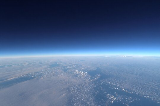 Awe-inspiring aerial view of earth's curvature and atmosphere from high altitude
