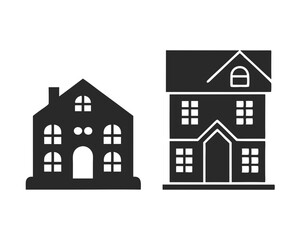 House and Real Estate icon silhouette vector illustration