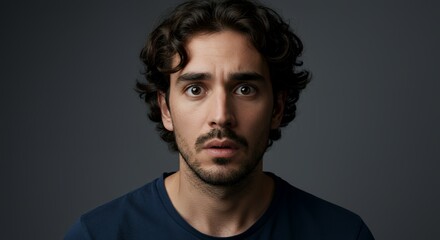 Naklejka premium A Surprised Man: A Close-Up Portrait