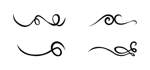 Vintage Set of calligraphic swashes swirling lines and flourishes