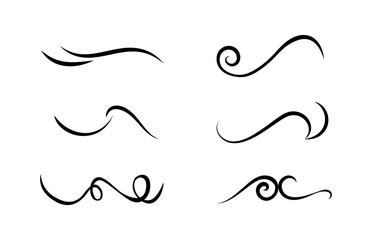 Vintage Set of calligraphic swashes swirling lines and flourishes