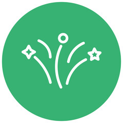 Birthday Fireworks Vector Line White Circle Red