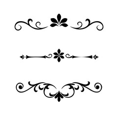 Set of decorative text dividers. hand drawn vector illustration on white background
