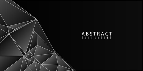 Futuristic dark background with polygonal mesh design, ideal for tech and digital
