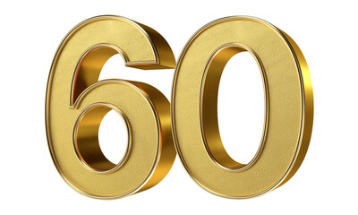 Bling Bling Diamond Gold Number 60 3D Text Effect