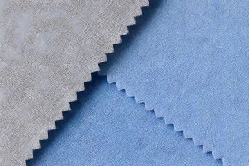 Blue and Grey Fabric Swatches for Textile Design and Tailoring