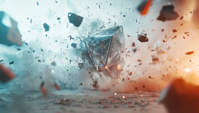 Crystal shatters in a cosmic explosion