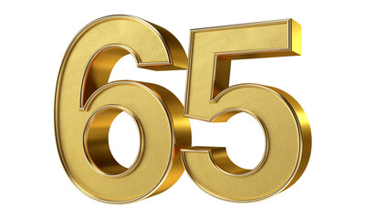 Bling Bling Diamond Gold Number 65 3D Text Effect