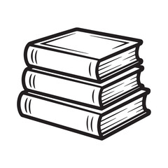 Stack of Books Vector Illustration – Hand Drawn Education Icon
