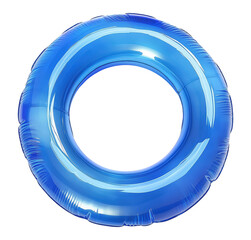 Bright blue swimming ring isolated on transparent background