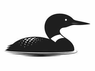 Loon silhouette, Common loon icon silhouette vector illustration