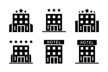 A variant of the hotel building icon, suitable for representing various types of lodging, resorts, and hospitality establishments.