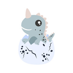 Cute baby dinosaurs clipart. Cute fantasy animal clipart. Hand draw vector illustration in flat style