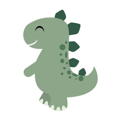 Cute dinosaurs clipart. Cute fantasy animal clipart. Hand draw vector illustration in flat style
