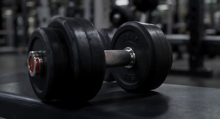 Dumbbell on a Bench in Gym