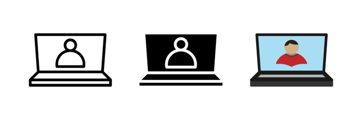 An online class or e-learning icon, versatile for representing virtual education, distance learning, and digital classrooms.