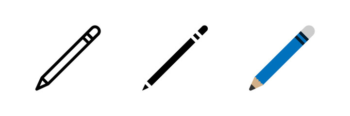 A pencil icon, versatile for representing drawing, sketching, writing, and art supplies.
