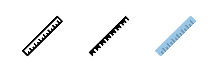 A ruler icon, perfect for measurement, geometry, drafting, and school or office use.