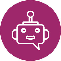 Chatbot Vector Line White Circles Multicolors