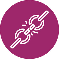 Broken Link Vector Line White Circles Multicolors