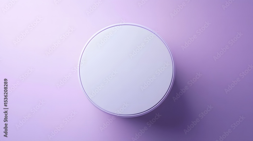 Poster minimalist lavender round frame casting soft shadow on matching background