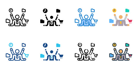 Multitasking icon set multiple style collection 
